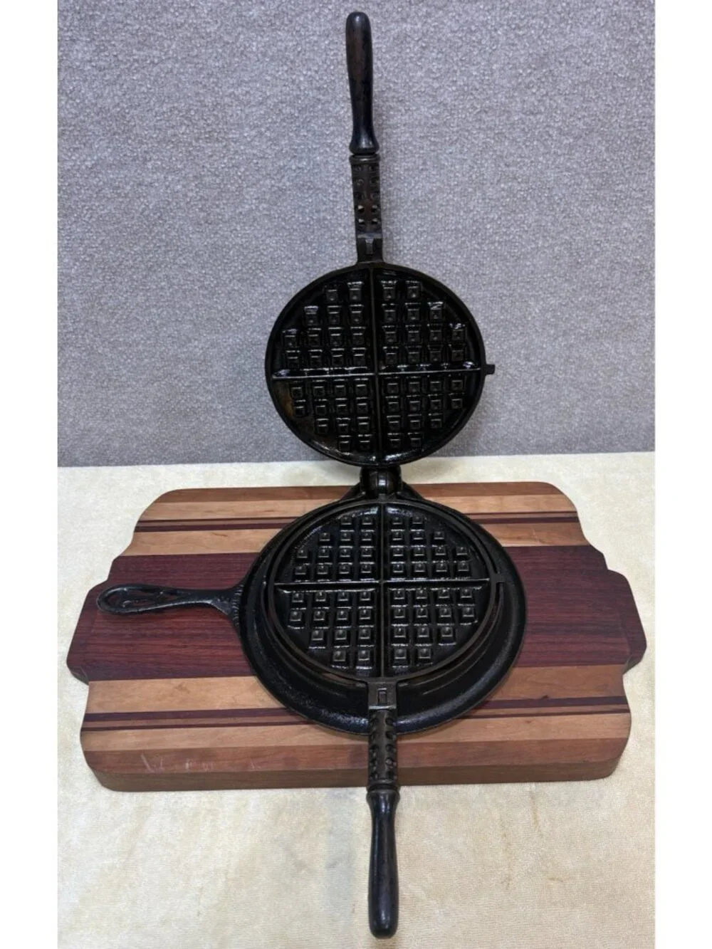 Vtg Griswold No.8 Waffle Maker Cast Iron 1908 Co American Low Base 975,976,977